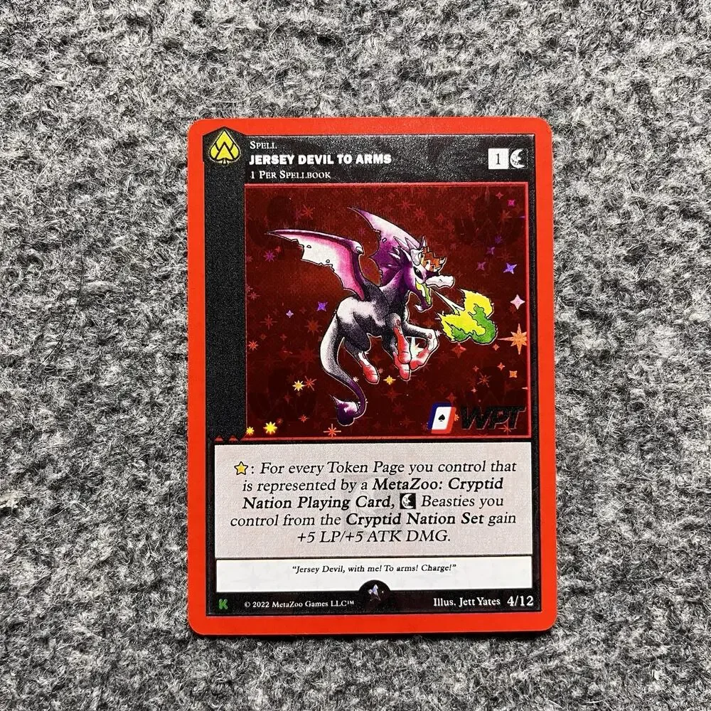 MetaZoo Jersey Devil to Arms Full Holo WPT Poker Kickstarter 4/12 2022 NM